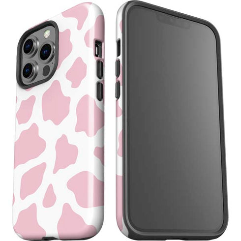 Pink Cow Print iPhone 15 Pro Impact Case